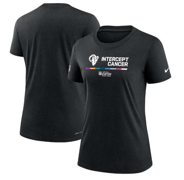 Women's Los Angeles Rams 2022 Black Crucial Catch Performance T-Shirt(Run Small) Women's Los Angeles Rams 2022 Black Crucial Catch Performance T-Shirt(Run Small)